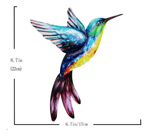 Colibrí Pared Arte Metal Colibrí Estatua Para Valla Azul
