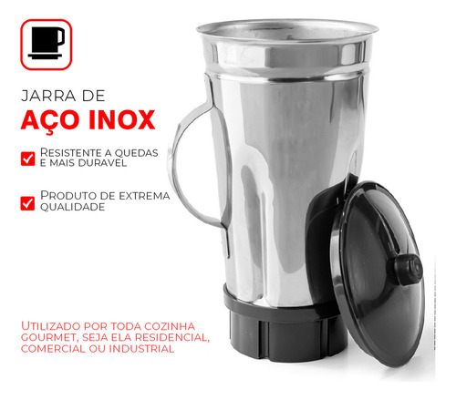 Liquidificador Industrial 2 Litros Baixa Rotação 127v
