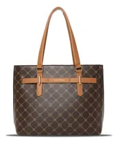 Comprar Bolsa Feminina Rafitthy Tote Grande Monograma Marrom Escuro