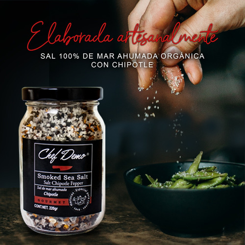 Chef Demo Sal De Mar Ahumada Con Chipotle (kit 4 Frascos)