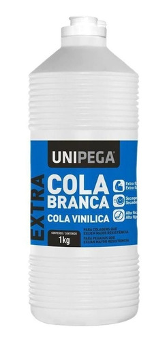 Cola Branca Líquida Extra Adesivo Pva 1kg P/ Madeira Papelão