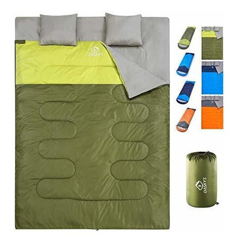Oaskys Camping Sleeping Bag - 3 Season Warm & Cool Weather -