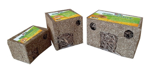 Imagen 4 de 6 de Casa Masticable De Alfalfa Para Cobayos Chica Zootec Roedor