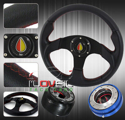 86-91 Rx7 Rx-7 Blk Steering Wheel + Short Quick Release Yyo