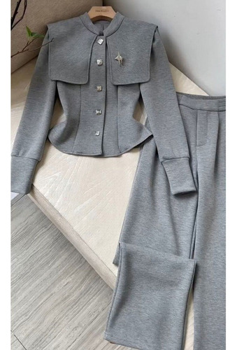 Conjunto De Pantalones De Cintura Alta Con Botones Retro Min