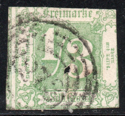 Alemania - Thurn Y Taxis Norte Sello Deteriorado X 1/3  1862