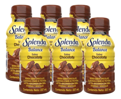 Splenda Balance Bebida Con Proteína Sabor Chocolate 6 Piezas