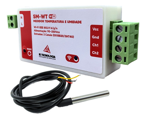 Medidor Temperatura Wi-fi 1 Sensor Ds18b20 Termostato Sm-wt