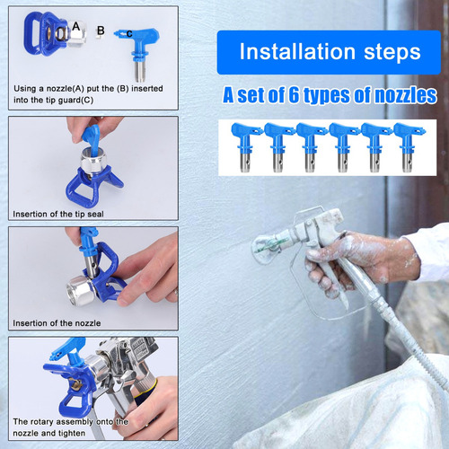 Airless Paint Nozzle Set - Spray Machine Tips