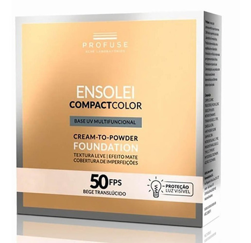 Protetor Solar Base Ensolei Compact Color Bege Fps 50 10g