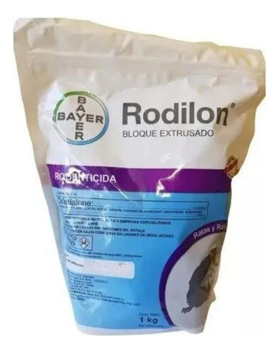 Veneno Raticida Rodilon Bloque Bayer X 1 Kg Laucha Rata Pr-*