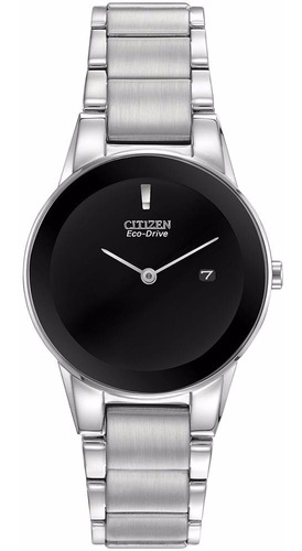 Citizen Eco Drive Axiom De Dama Ga1050-51e Fechador E-watch Color de la correa Plateado Color del bisel Negro Color del fondo Negro