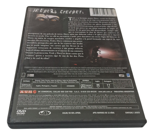 Jeepers Creepers El Terror Existe Film Dvd