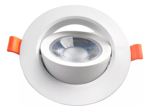 Plafon Empotrado Led 9w Spot Bote 12 Cm Dirigible 10 Pza Estructura Blanco