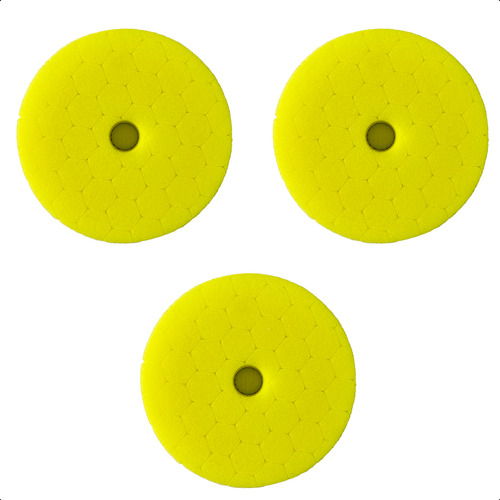 Kit 3 Boina Polimento Roto Orbital Amarelo Corte Médio 5