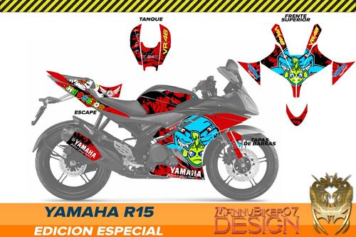 R15 Edicion Especial V1 Kit Stickers Vinil Laminado Glossy