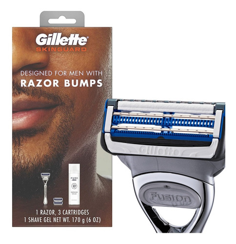 Imagen 1 de 2 de Set Gillette Fusion Skinguard + Gel Afeitar Pure Original
