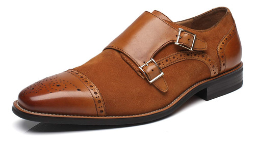 La Milano Hombres Cuero Y Suede Doble Monk B071j87bnl_190324