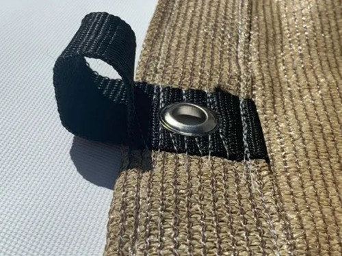 Imagen 3 de 5 de Malla Sombra 4x4 90% Sombra Beige Raschel (confeccionada)