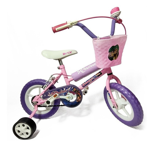 BMX infantil Zambito Rodado 12 Nena S freno v-brakes color rosa/violeta con ruedas de entrenamiento  