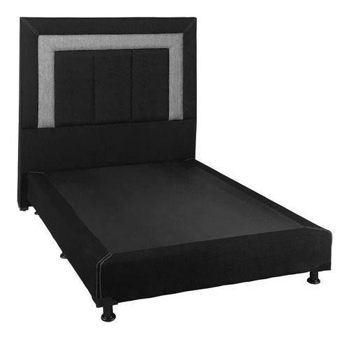 Cabecera Queen Size Dicasa Bora + Box Black Negro - Gris