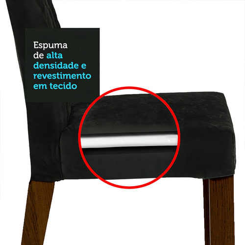 Mesa de comedor con tapa de madera, 4 sillas Ashley Madesa Rpo, color rústico/negro/Oxford, silla lisa, diseño de tela