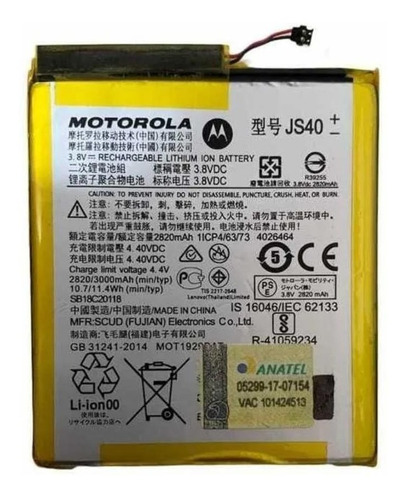 Flex Carga Bateria Js40 Motorola Z3 Play Xt1929  Original