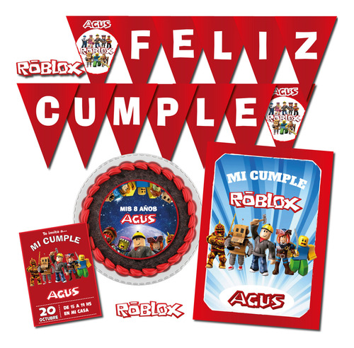 Kit Imprimible Cumple Roblox, Personalizado