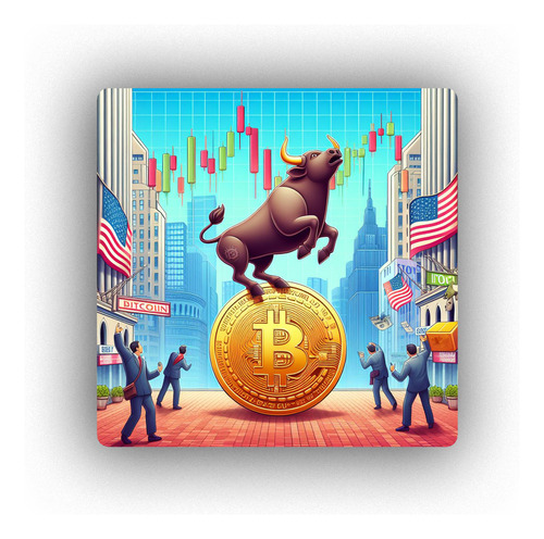 Mousepad Toro Bitcoin Saltando Sobre Moneda Trade