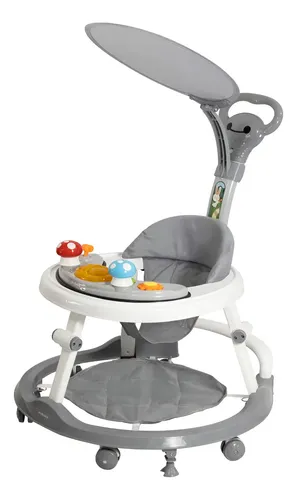Andador Infantil para Bebê com Capota Brinquedo Musical Cinza - Kababy — R$ 277,90 em Mercado Livre, 62% OFF