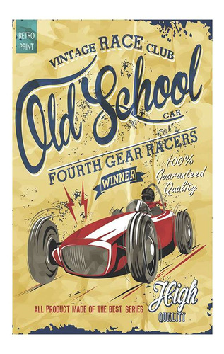 Vinilo 40x60cm Vehiculos Old School Retro Vintage Race