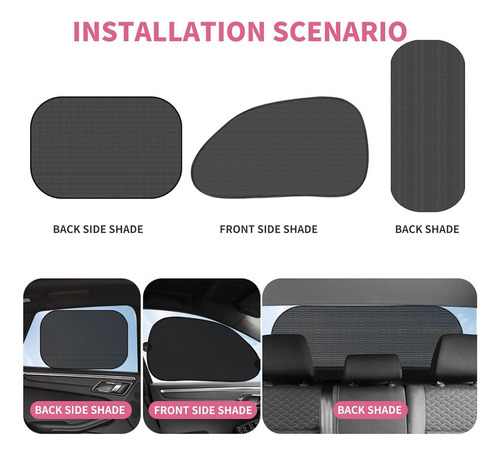 4 Lateral Ventana Cubre Sol Automotiv Cortains Parasol Coche