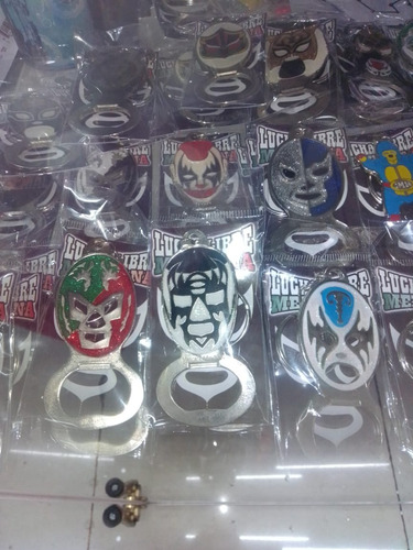 Llavero Y Destapador De Mascara Lucha Libre Varios Modelos