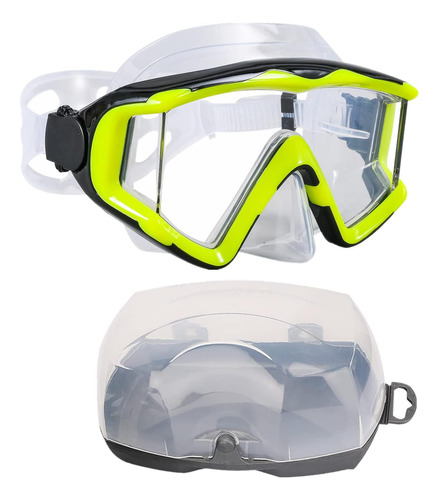 Mascarilla De Buceo Antivaho Adultos, Amarillo Y Transparent