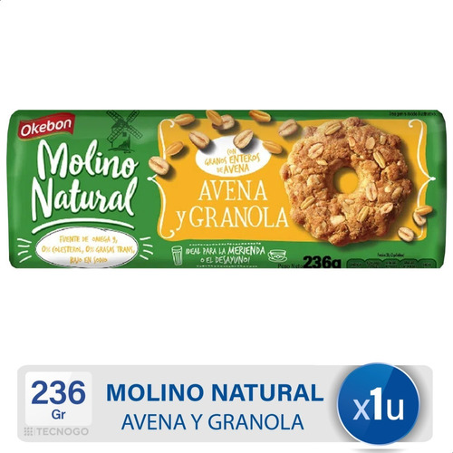 Galletitas Okebon Avena Granola Molino Natural- Mejor Precio