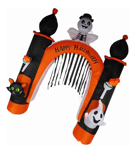 Arco Inflable Skull Ghost Led De 8 Pies Para Interiores Y Ex