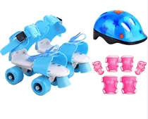 Comprar Patines Extensibles Infantiles + Casco Y Set De Protecciones