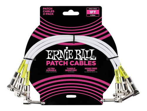 Set De Cables Interpedal Ernie Ball 30cm Negro/ Blanco X3