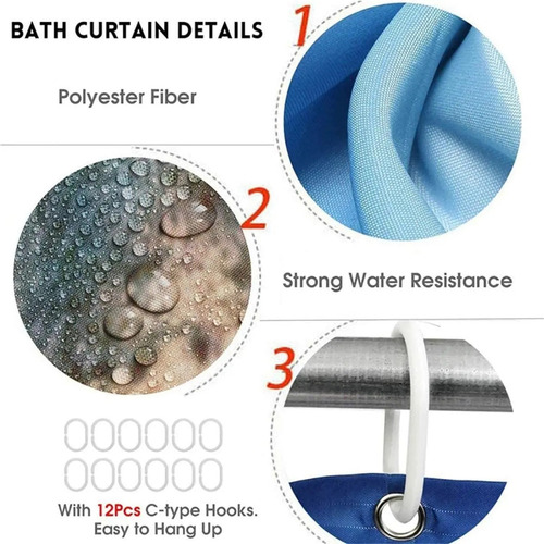 Cortina De Ducha Impermeable Con Estampado De Mandala