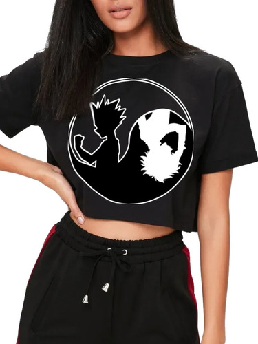 Playera Crop Top Gon And Killua Yin Yang Cazadores Hxh