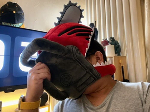 Chainsaw Man Pochita Cosplay Headgear Plush Hat Helmet Toy