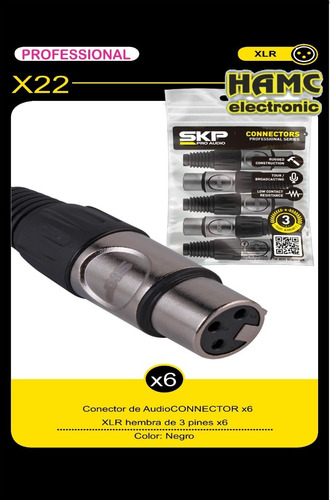 Imagen 2 de 2 de Combo Ficha Canon Xlr Hembra Profesional Skp Pro