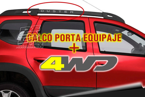 Calco Renault Duster Barral Juego 2 Unidades + Calco 4wd