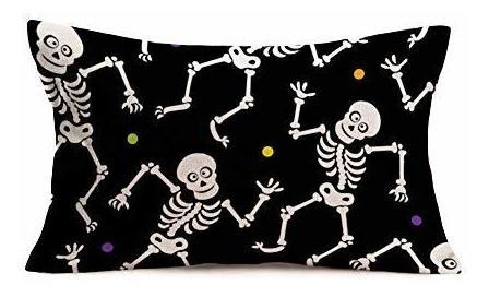 Funda Almohada Calavera Divertida Halloween 12x20''