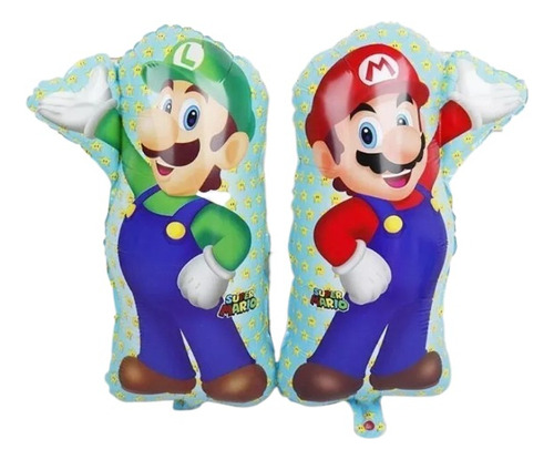 Set De Globos Luigi  Y Super Mario Bros 65x45cm