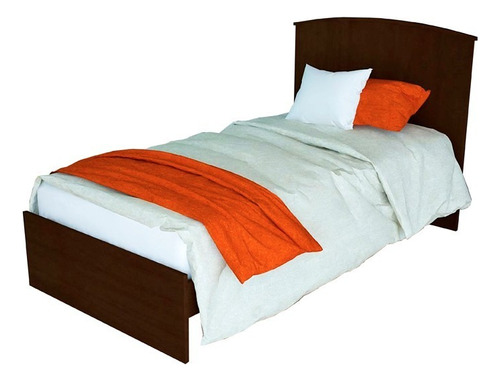 Cama clásica Mosconi Fiona 1 plaza color chocolate fabricada en madera