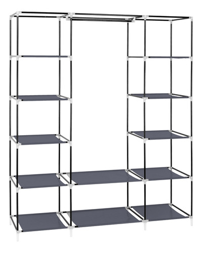 5 Niveles Ropero Rack Closet Armable Recamara Organizacion Color Gris