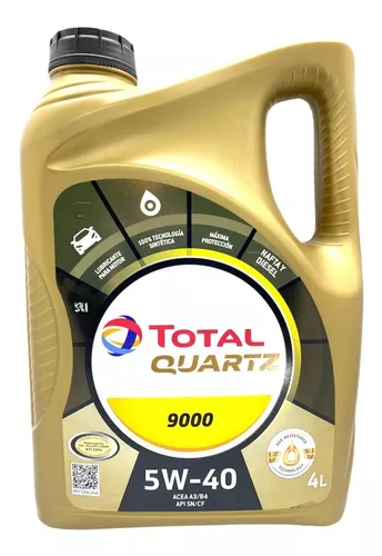 Aceite Total Quartz 9000 5w40 Sintético 4 Litros