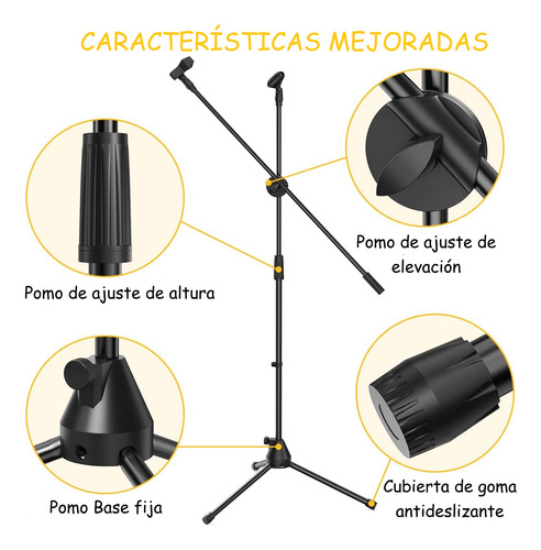 Trípode De Micrófono De Pie Retráctil Soporte De Micrófono