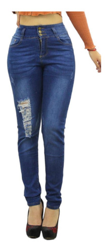 Pantalones De Mezclilla Stretch Jeans Color Mujer Colombiano